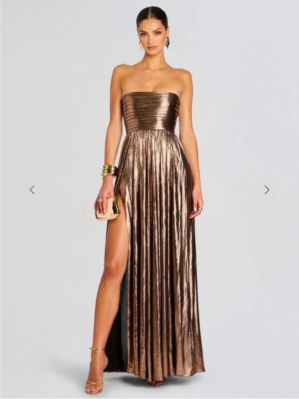 Retrofete Bronze Metallic Iris Dress size small NWT